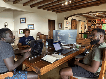 GPTZero team at an offsite in Jinja